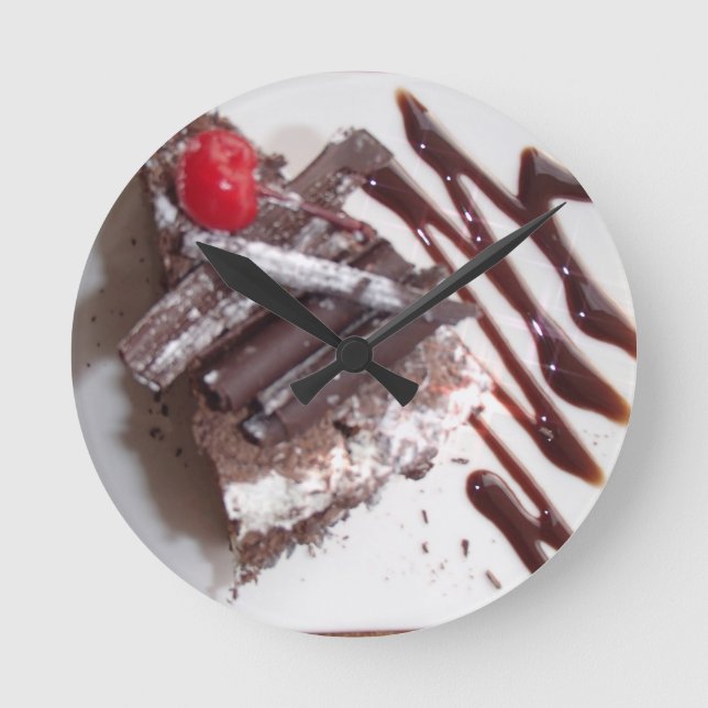 Relógio Redondo Bolo da floresta negra (Frente)