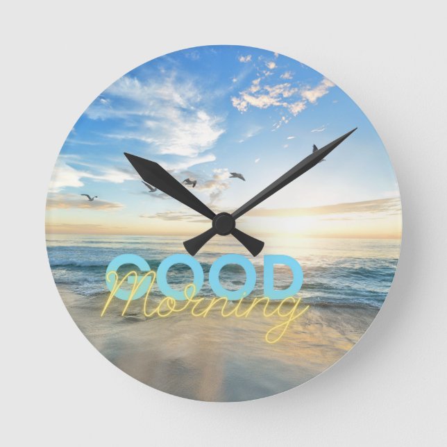 Relógio Redondo Bom dia Céu Azul (Frente)
