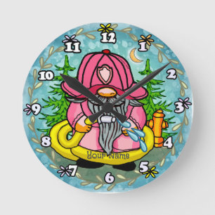 Relógio Redondo Bombeiro Gnomo