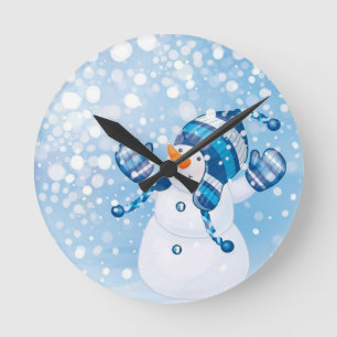 Relógio Redondo Boneco de neve