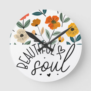 Relógio Redondo Bonita design de Gráfico Floral de Alma Inspiracio