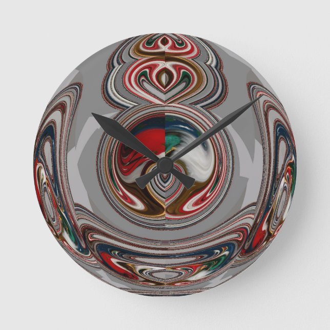 Relógio Redondo Bonitas Cores de Festas de Natal (Frente)