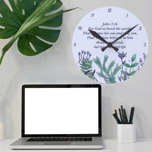 Relógio Redondo Bonito John 3:16 para Deus tanto amou o mundo