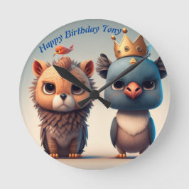 Relógio Redondo Bons amigos animais selvagens