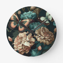 Borboletas e flores design clássicas escuras