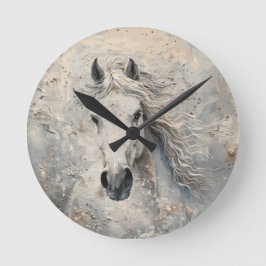 Relógio Redondo Bordo Dourado Branco