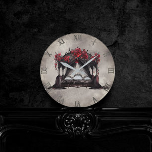 Relógio Redondo Boudoir   Canopy Scarf Old Victoran Poster Bed