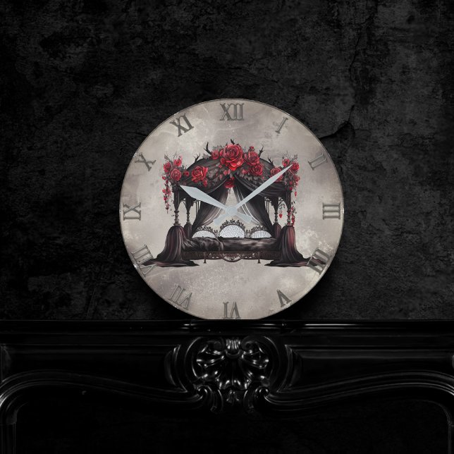 Relógio Redondo Boudoir | Canopy Scarf Old Victoran Poster Bed (Criador carregado)