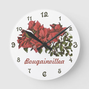 Relógio Redondo Bougainvillea Wall Clock