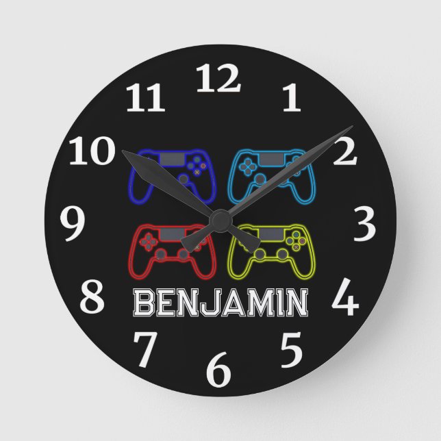 Relógio Redondo Boys Playstation Personalizado Clock (Frente)
