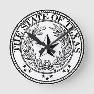 Relógio Redondo Branco do pulso de disparo de parede de Texas