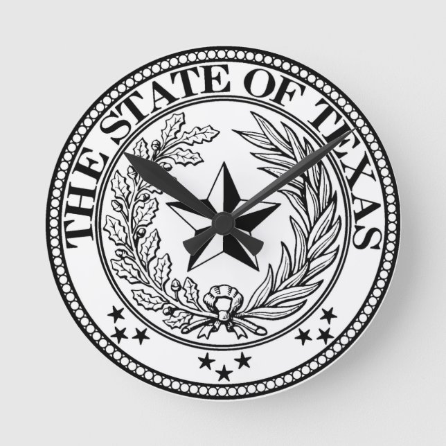 Relógio Redondo Branco do pulso de disparo de parede de Texas (Frente)