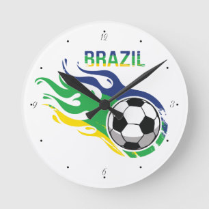 Relógio Redondo Brasil e Futebol