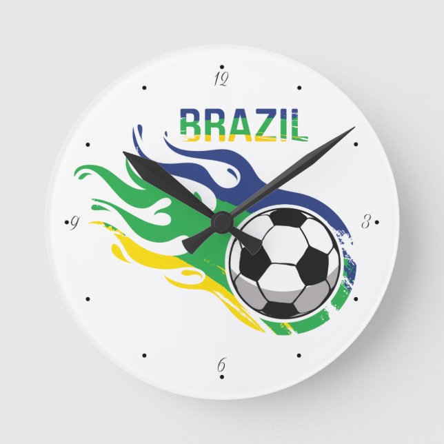 Relógio Redondo Brasil e Futebol (Frente)
