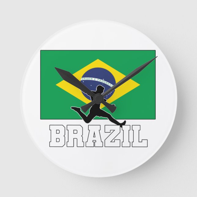 Relógio Redondo Brasil: Equipe Nacional de Futebol Bloco Redondo (Frente)