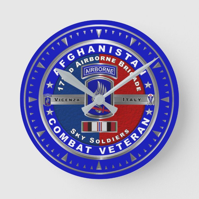 Relógio Redondo Brigada aérea de 173 Veterano Afeganistão (Frente)