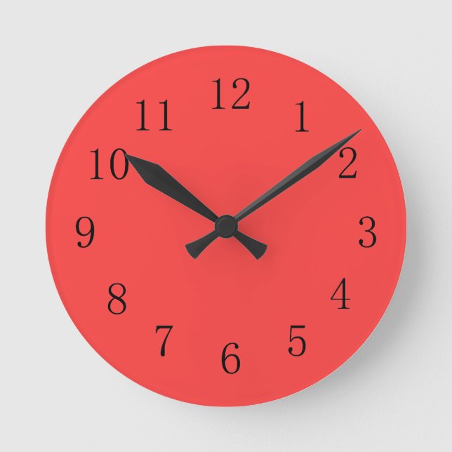 Relógio Redondo Bright Coral Red Kitchen Wall Clock (Frente)