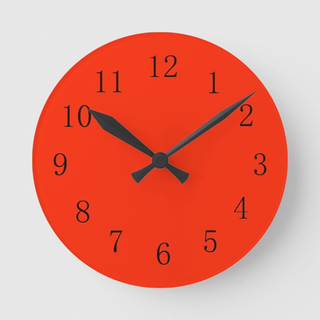 Relógio Redondo Bright Scarlet Red Kitchen Wall Clock (Frente)