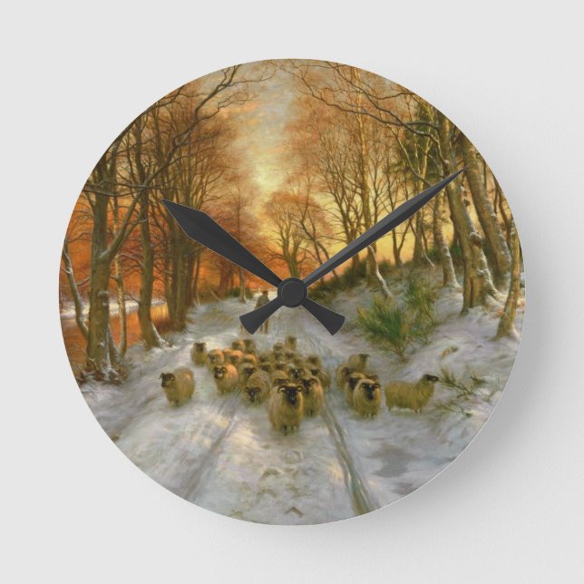 Relógio Redondo Brilhado com Pontas das Horas da Noite (Frente)