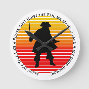 Relógio Redondo Buccaneeiros Steampunk Fala Como Um Argh Pirata Do