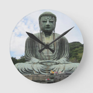 Relógio Redondo Budismo da Estátua Buda