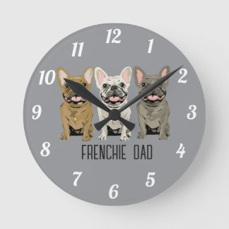 Relógio Redondo Bulldog Francês, Pai do Frenchie