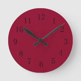 Relógio Redondo Burgundy Red Kitchen Wall Clock