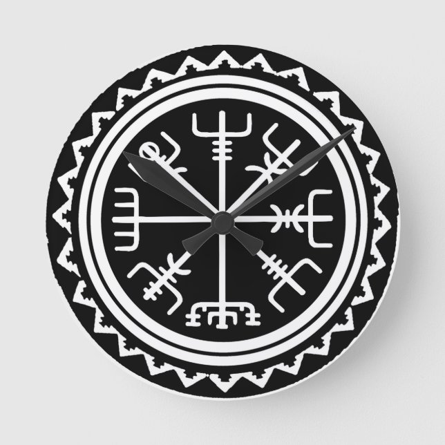 Relógio Redondo Bússola Náutica Viking Vegvisir (Frente)
