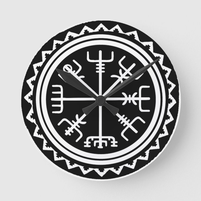 Relógio Redondo Bússola Viking Vegvisir (Frente)