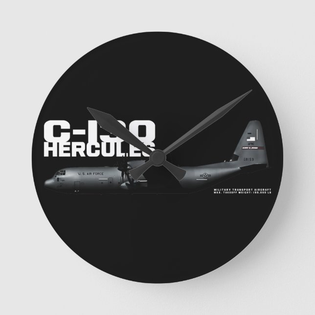 Relógio Redondo C-130 Hercules (Frente)