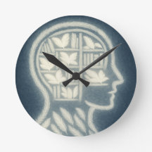 Cabeça De Couro Com Livros Brancos Brilhantes (BG