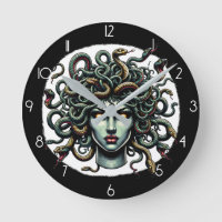 Cabeça de Medusa Olhando Verde Cheia de Cobras