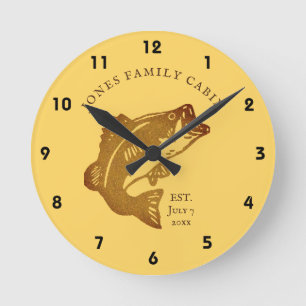 Relógio Redondo Cabina da família Fish Fry