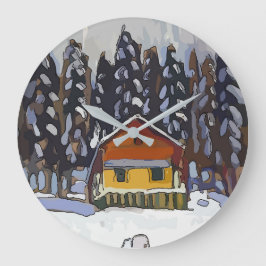 Relógio Redondo Cabina na neve