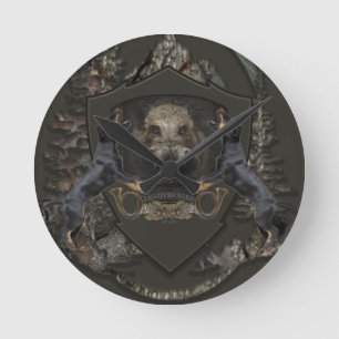 Relógio Redondo Caça alemã Terrier (Jagdterrier) 