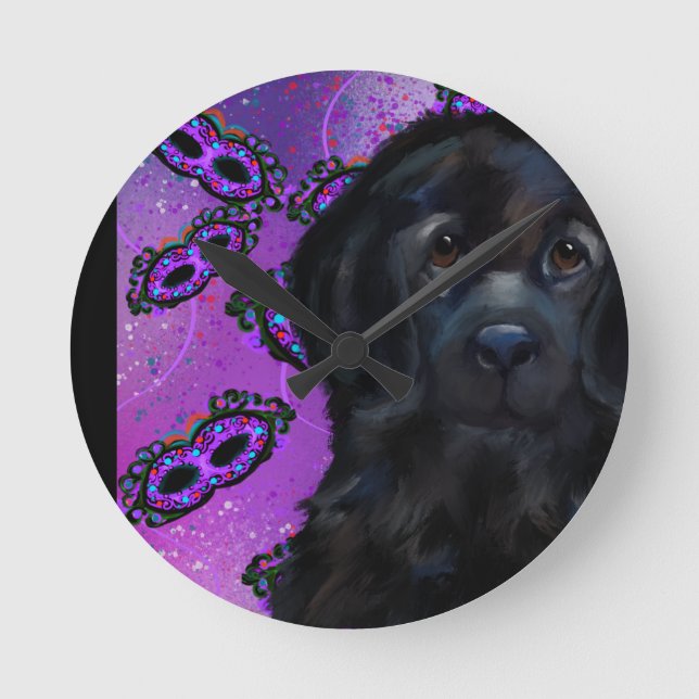 Relógio Redondo Cachorro da Terra Nova (Frente)
