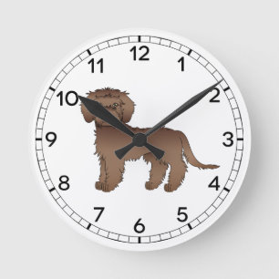 Relógio Redondo Cachorro de Cartoon Mini Goldendoodle