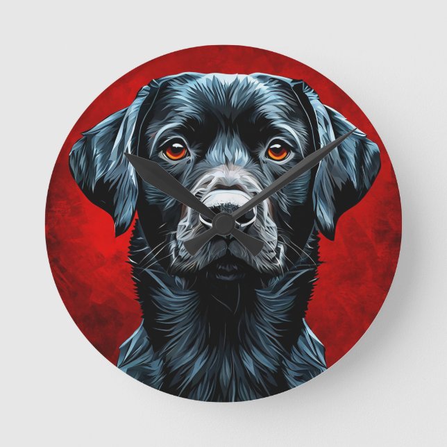 Relógio Redondo Cachorro labrador fofo (Frente)