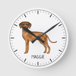 Relógio Redondo Cachorro Leão Marrom Fofo Rhodesian Ridgeback Com 