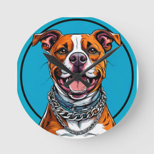 Relógio Redondo Cachorro Pitbull fofo