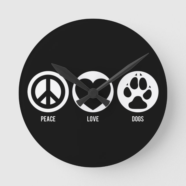 Relógio Redondo Cachorros do Amor pela Paz (Frente)