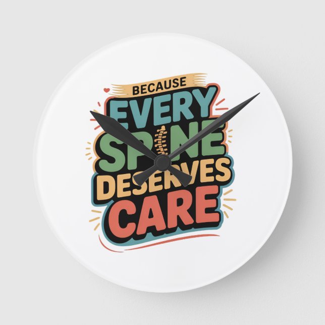 Relógio Redondo Cada coluna merece atenção e citação de Chiropract (Frente)