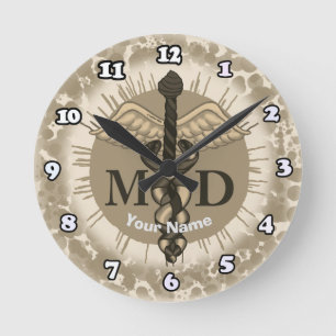 Relógio Redondo Caduceu MD médico 