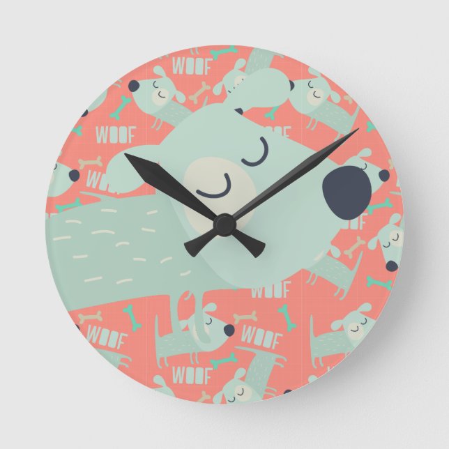 Relógio Redondo Cães e Ossos (Frente)