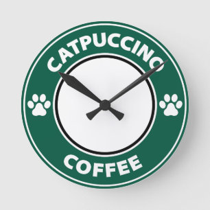 Relógio Redondo Café Catpuccino