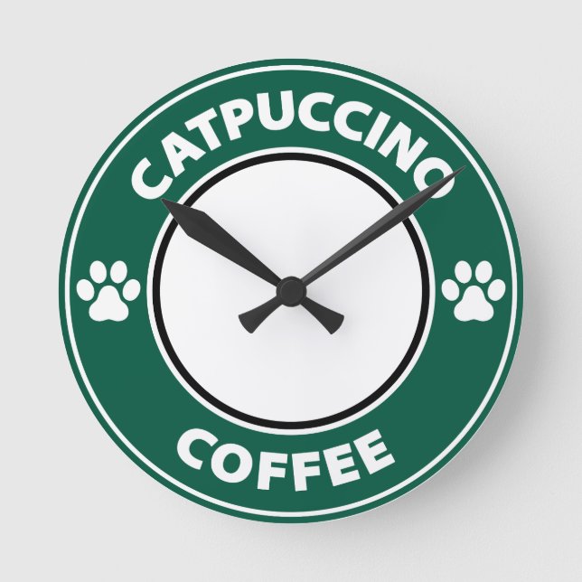 Relógio Redondo Café Catpuccino (Frente)