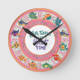 Relógio Redondo Café Compro de Cozinha de Tea Farmhouse de Algodão