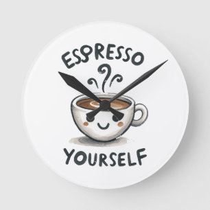 Relógio Redondo Café Espresso Yourself