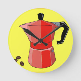 Relógio Redondo Café vermelho do arco-íris