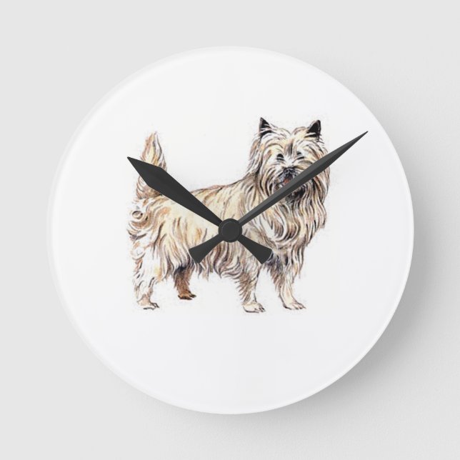 Relógio Redondo Cairn Terrier (Frente)